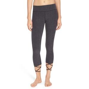 Beyond Yoga S Small Space-Dye Strappy Hem Ballet Leggings Black Steel SM15AW